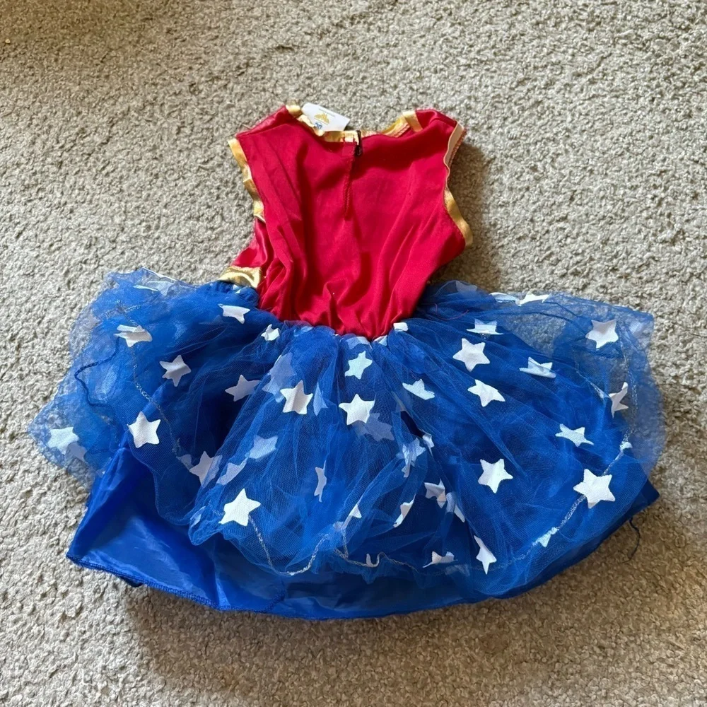 Wonder Woman Superhero Costume for Kids - Red, Blue, and Gold Small